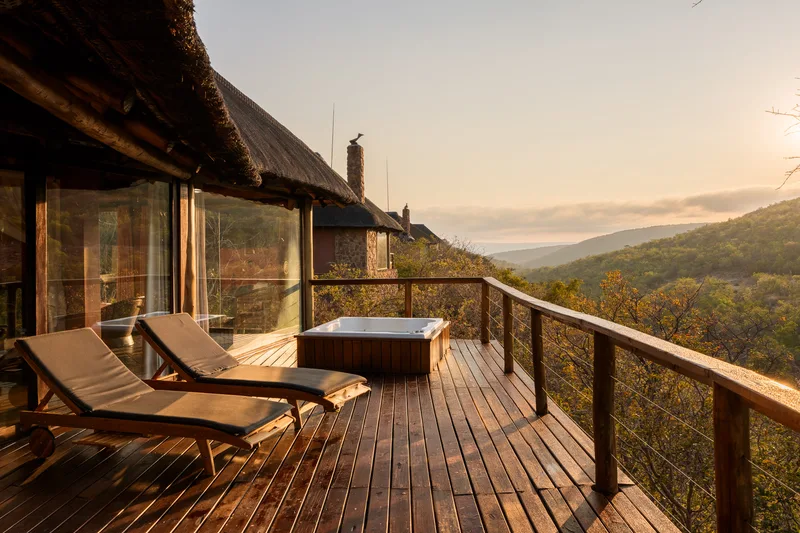 Sediba’s deck overlooking the Waterberg hills